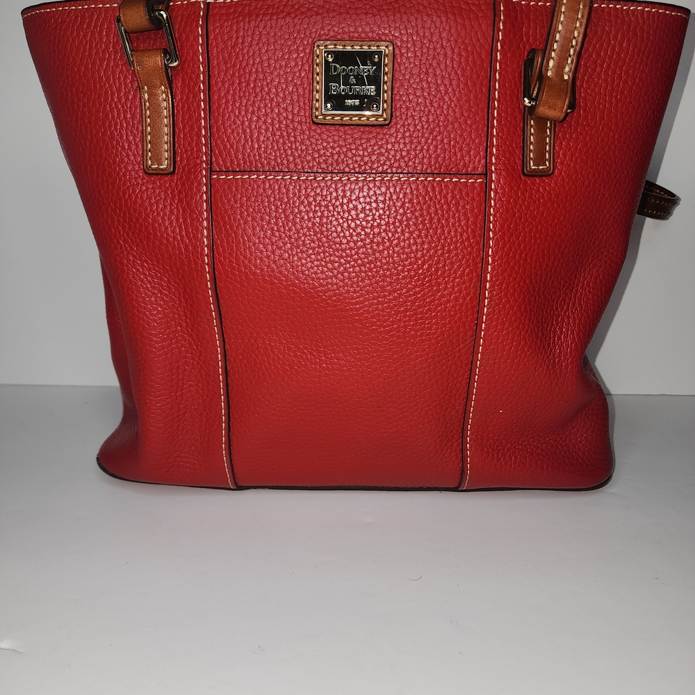 DOONEY & BOURKE Designer LEXINGTON Red Pebbled Leather  Tote Handbag Purse - Picture 3 of 16